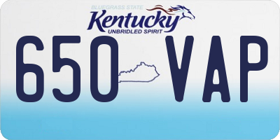 KY license plate 650VAP