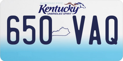 KY license plate 650VAQ