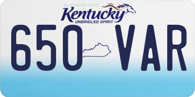 KY license plate 650VAR