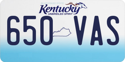 KY license plate 650VAS