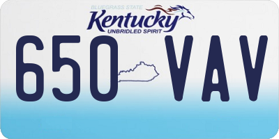 KY license plate 650VAV