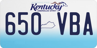 KY license plate 650VBA