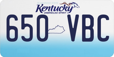 KY license plate 650VBC