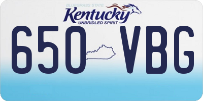 KY license plate 650VBG