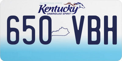 KY license plate 650VBH