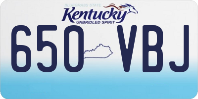 KY license plate 650VBJ