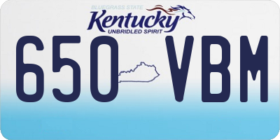 KY license plate 650VBM
