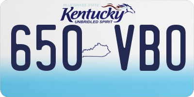 KY license plate 650VBO