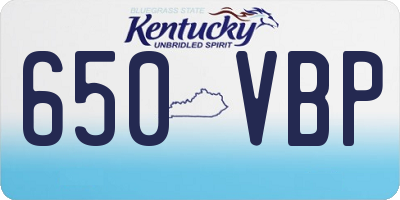 KY license plate 650VBP