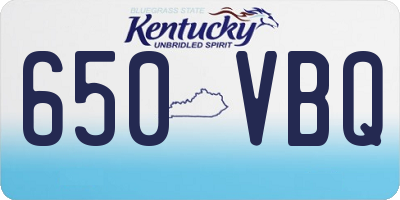 KY license plate 650VBQ