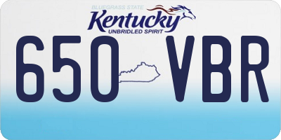 KY license plate 650VBR
