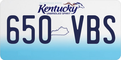 KY license plate 650VBS