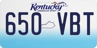 KY license plate 650VBT