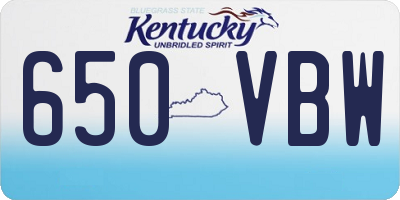 KY license plate 650VBW