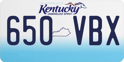 KY license plate 650VBX