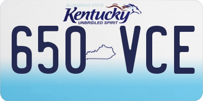 KY license plate 650VCE