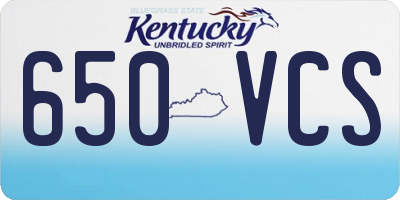 KY license plate 650VCS