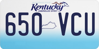 KY license plate 650VCU