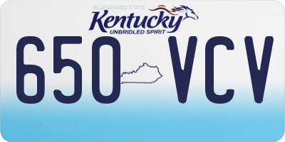 KY license plate 650VCV