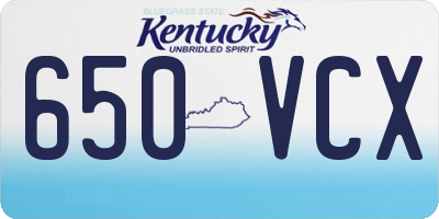 KY license plate 650VCX