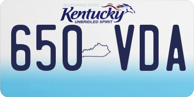 KY license plate 650VDA