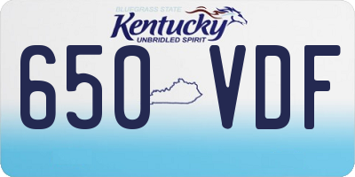 KY license plate 650VDF