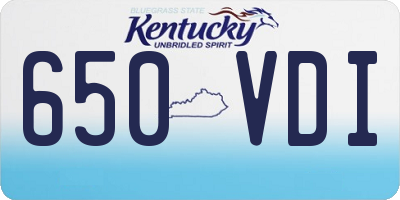 KY license plate 650VDI