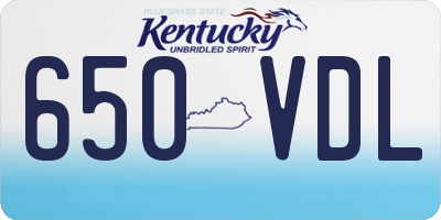 KY license plate 650VDL