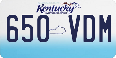 KY license plate 650VDM