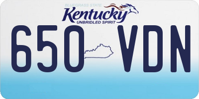 KY license plate 650VDN