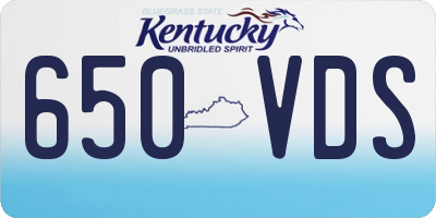 KY license plate 650VDS
