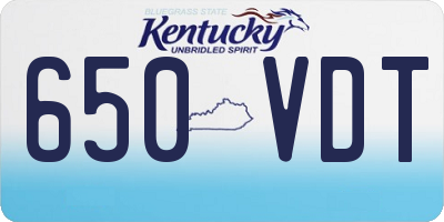 KY license plate 650VDT