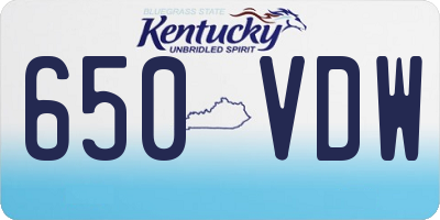 KY license plate 650VDW