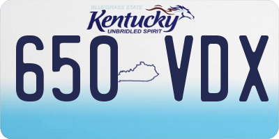 KY license plate 650VDX