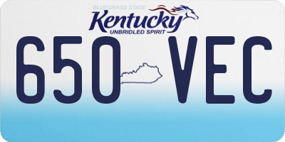 KY license plate 650VEC