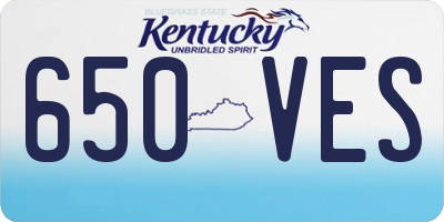 KY license plate 650VES