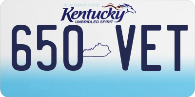 KY license plate 650VET