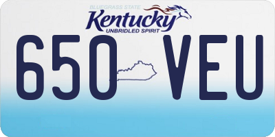 KY license plate 650VEU