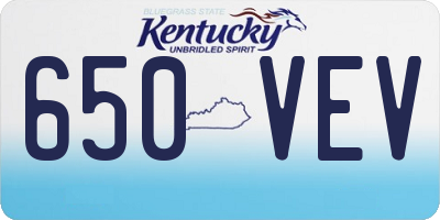 KY license plate 650VEV