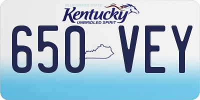 KY license plate 650VEY