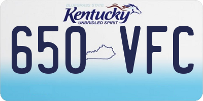 KY license plate 650VFC