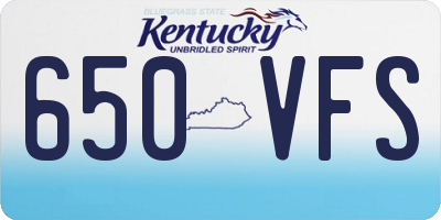 KY license plate 650VFS