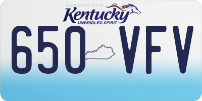 KY license plate 650VFV