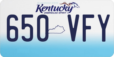 KY license plate 650VFY