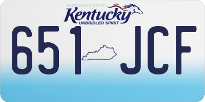 KY license plate 651JCF