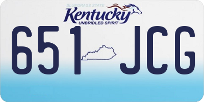 KY license plate 651JCG