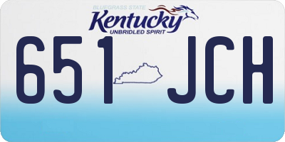 KY license plate 651JCH