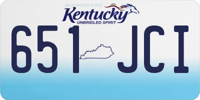 KY license plate 651JCI