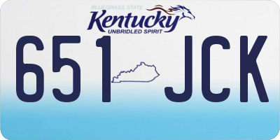 KY license plate 651JCK