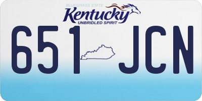 KY license plate 651JCN